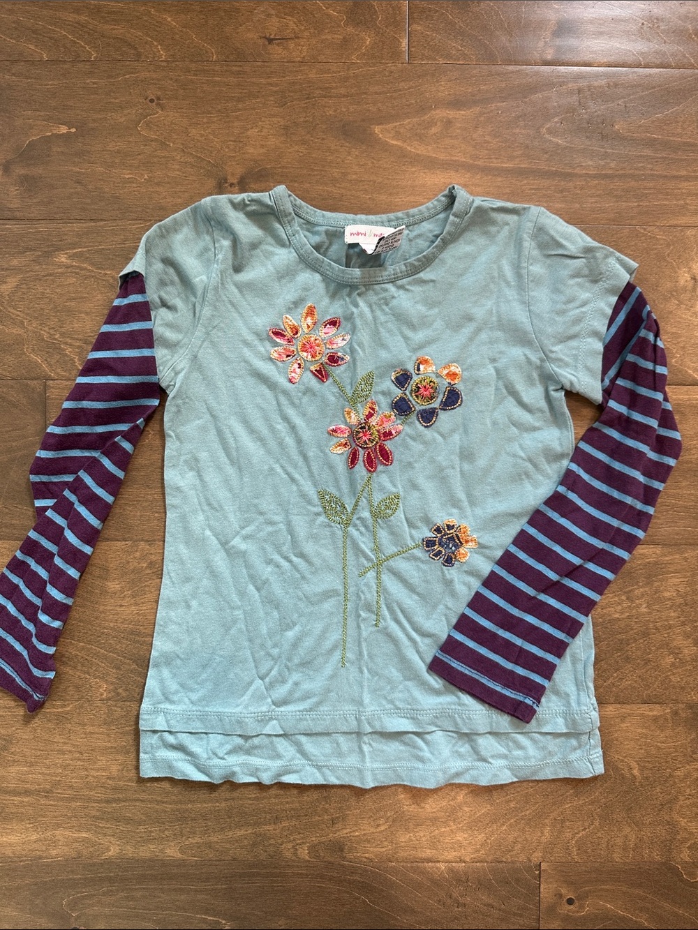 Mimi & Maggie Embroidered Modal Tee, Size S (7/8).